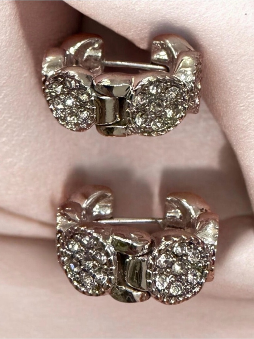 Kate Spade New York Full Circle Pavé Disc Huggie Hoop Earrings Silver